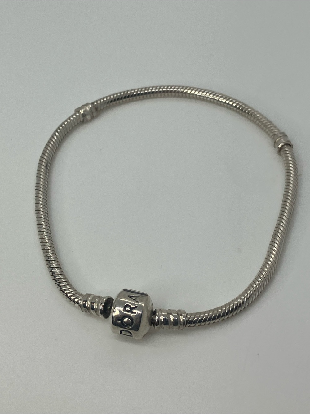 Pandora Moments 925 Sterling Silver Snake Chain Charm Bracelet | 7.9” | 15g